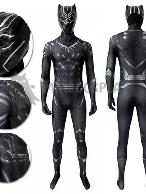 Black Panther Cosplay Costume Halloween Printed Spandex Suit