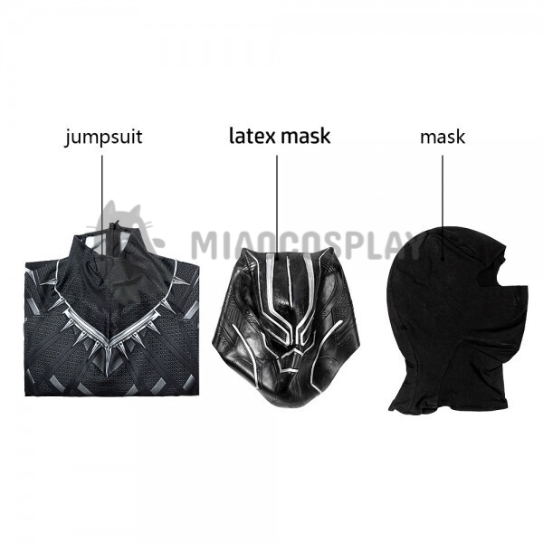 Black Panther Cosplay Costume Halloween Printed Spandex Suit