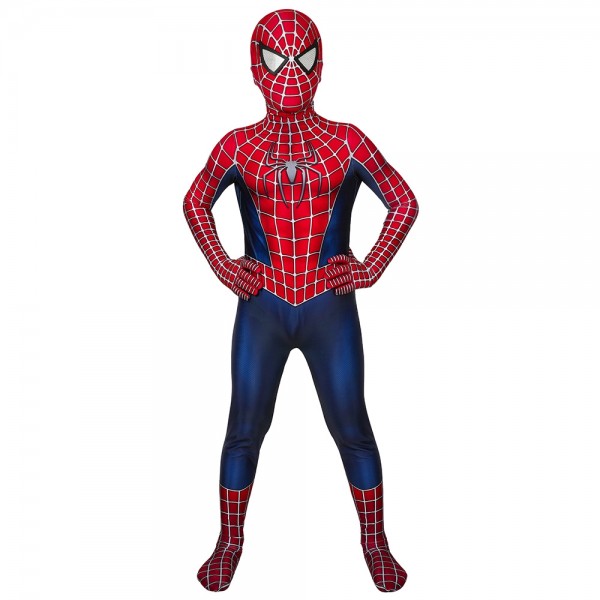 Kids Tobey Maguire Spiderman Cosplay Costume Halloween Suit