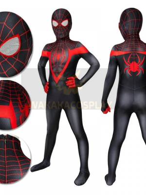 Kids Miles Morales PS5 Spider-man Cosplay Halloween Suit