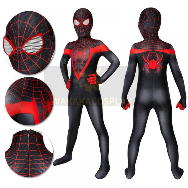 Kids Miles Morales PS5 Spider-man Cosplay Halloween Suit