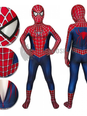 Kids Tobey Maguire Spiderman Cosplay Costume Halloween Suit