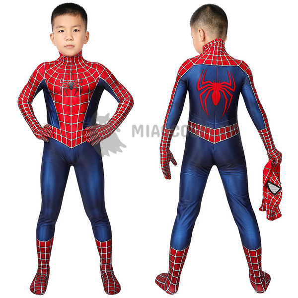 Kids Tobey Maguire Spiderman Cosplay Costume Halloween Suit