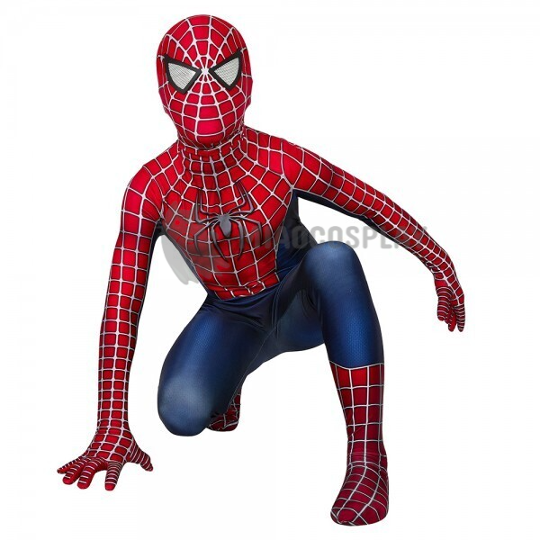 Kids Tobey Maguire Spiderman Cosplay Costume Halloween Suit