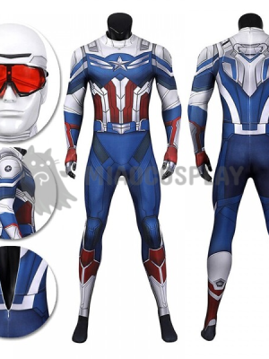 Falcon Cosplay Costume The Falcon and the Winter Soldier Sam Wilson Printed Spandex Jumpsuits