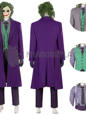 Joker Costume Dark Knight Joker Purple Cosplay Suits With Mask