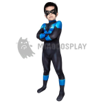 Kids Nightwing Costume Son of Batman Halloween Cosplay Suit Zentai