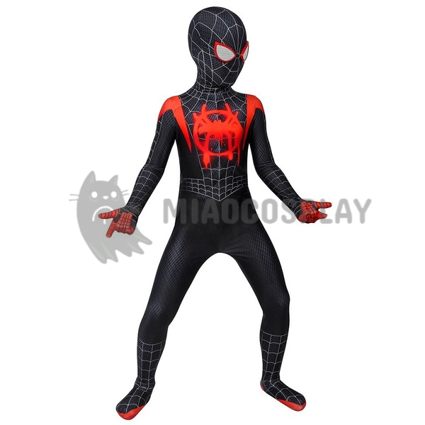 Kids Spiderman Miles Morales Costume Spider Man Halloween Cosplay Suit