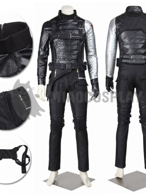 Winter Soldier Costume Captain America 2 Winter Soldier Bucky Barnes Cosplay Battle Suit